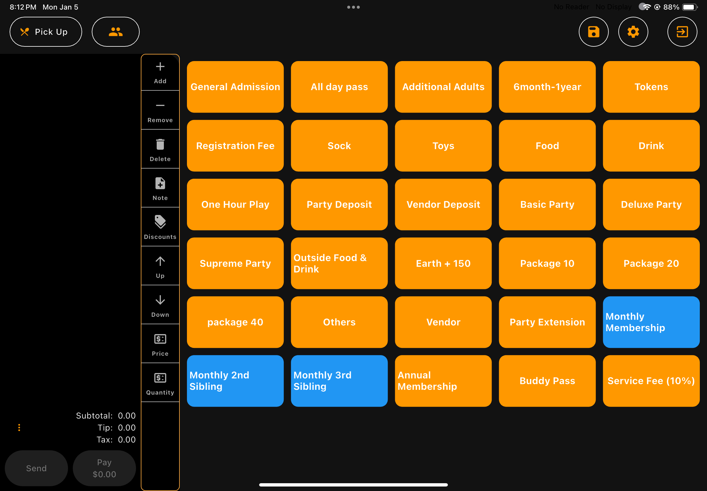 Kaleplus POS screens
